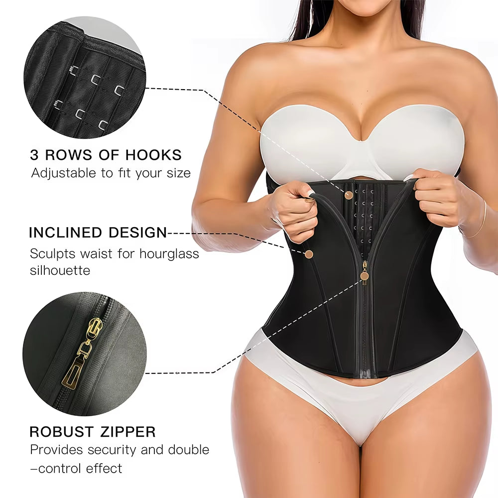 Waist Trainer for Women Tummy Control Workout Waist Cincher Corset Shapewear Postpartum Body Shaper with Zipper Hook